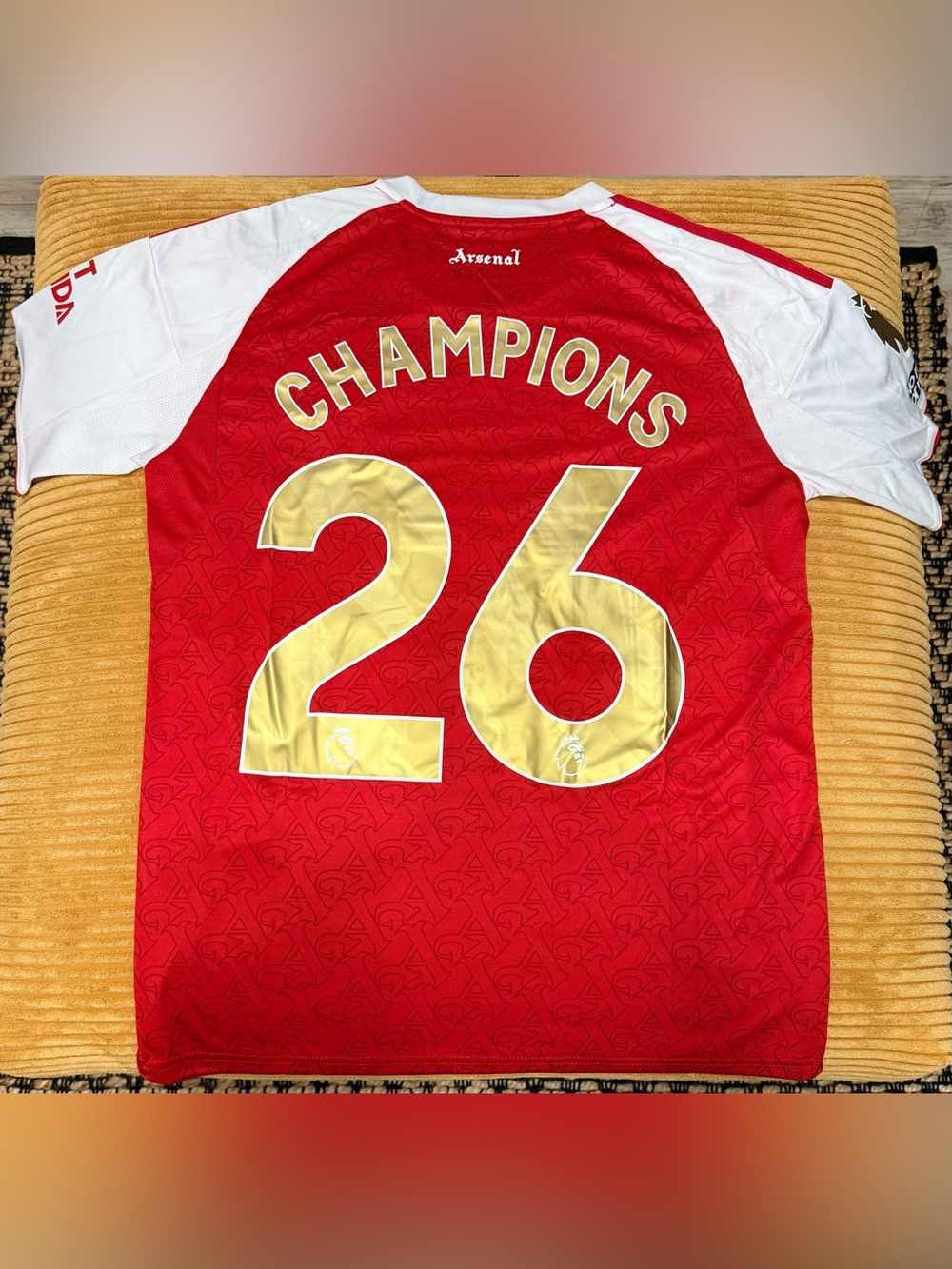 Arsenal 2025/26 Red and White Home CHAMPIONS 26 Jersey